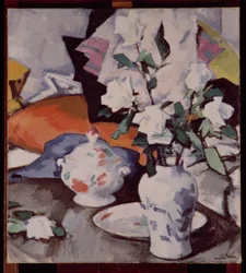White Roses in a Vase